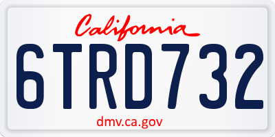 CA license plate 6TRD732