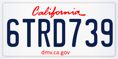 CA license plate 6TRD739