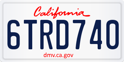 CA license plate 6TRD740