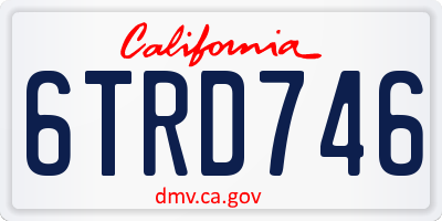 CA license plate 6TRD746