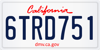 CA license plate 6TRD751