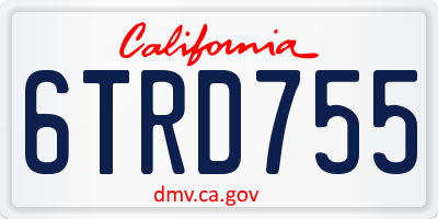 CA license plate 6TRD755
