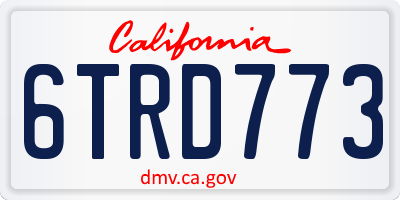 CA license plate 6TRD773