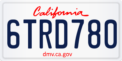 CA license plate 6TRD780