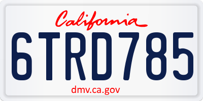 CA license plate 6TRD785