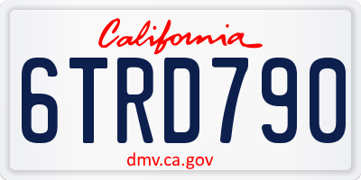 CA license plate 6TRD790
