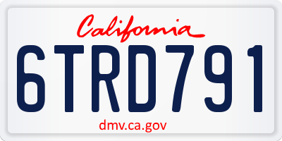 CA license plate 6TRD791