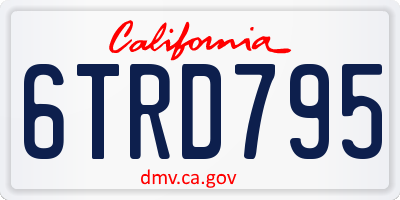 CA license plate 6TRD795