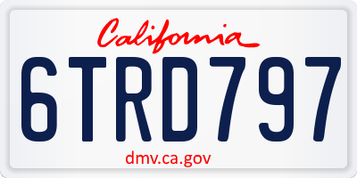 CA license plate 6TRD797