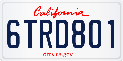 CA license plate 6TRD801