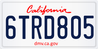 CA license plate 6TRD805