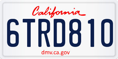 CA license plate 6TRD810