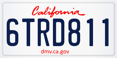 CA license plate 6TRD811