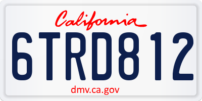 CA license plate 6TRD812