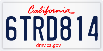 CA license plate 6TRD814
