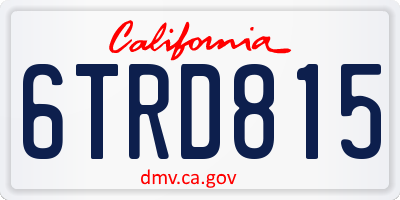 CA license plate 6TRD815