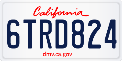 CA license plate 6TRD824