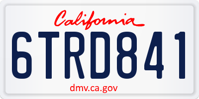 CA license plate 6TRD841