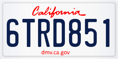 CA license plate 6TRD851