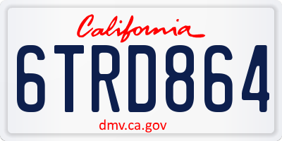 CA license plate 6TRD864