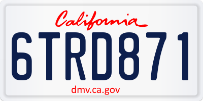CA license plate 6TRD871