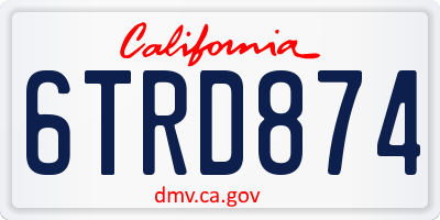 CA license plate 6TRD874