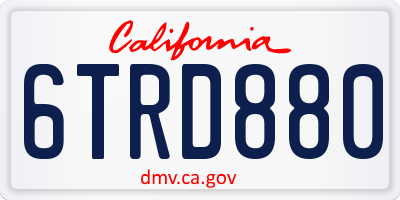 CA license plate 6TRD880