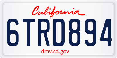 CA license plate 6TRD894