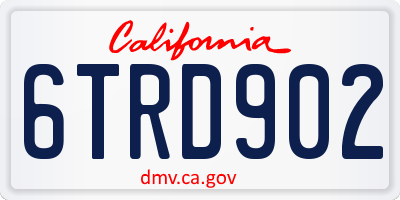 CA license plate 6TRD902