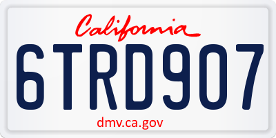 CA license plate 6TRD907
