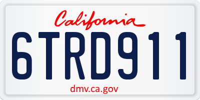 CA license plate 6TRD911