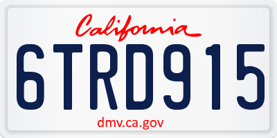 CA license plate 6TRD915
