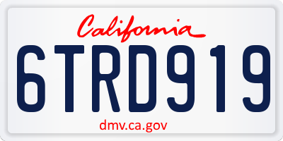 CA license plate 6TRD919