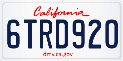 CA license plate 6TRD920