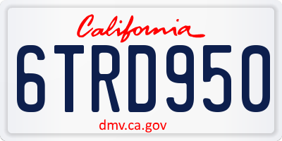 CA license plate 6TRD950