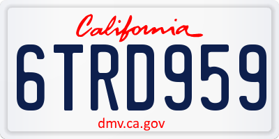 CA license plate 6TRD959