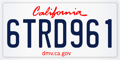 CA license plate 6TRD961