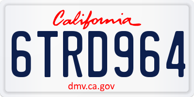 CA license plate 6TRD964