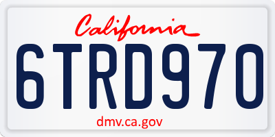 CA license plate 6TRD970