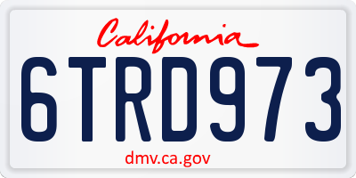 CA license plate 6TRD973