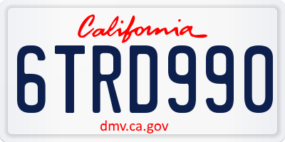 CA license plate 6TRD990