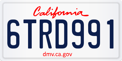 CA license plate 6TRD991
