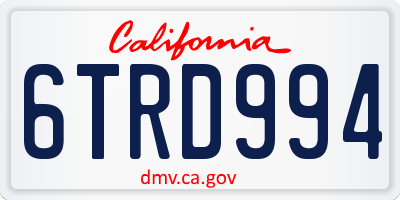 CA license plate 6TRD994