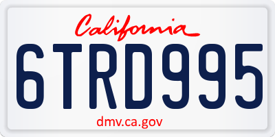 CA license plate 6TRD995