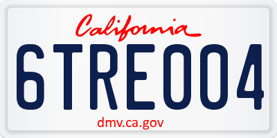 CA license plate 6TRE004