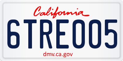CA license plate 6TRE005