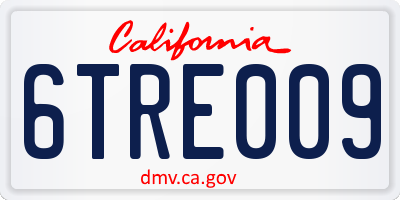 CA license plate 6TRE009