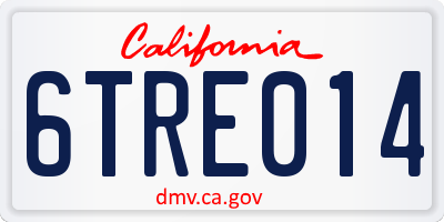 CA license plate 6TRE014