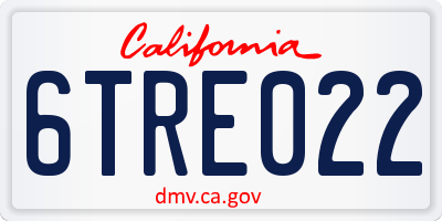 CA license plate 6TRE022