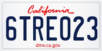 CA license plate 6TRE023